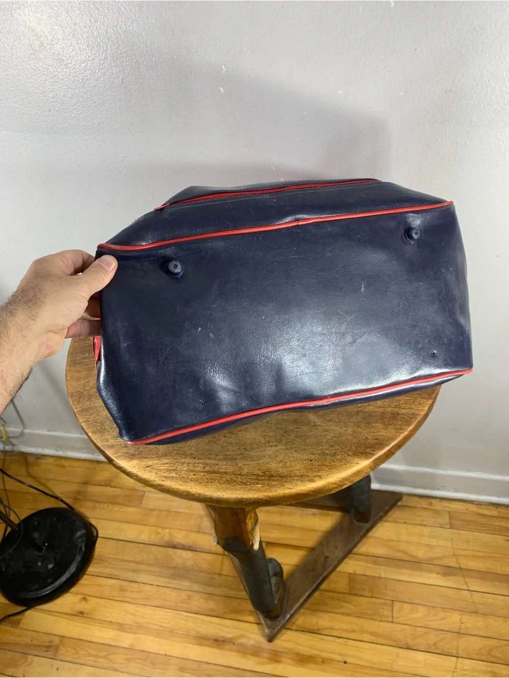 Large Vintage 70s gym soorts bag , weekender bowling duffle bag, unisex - Picture 9 of 13